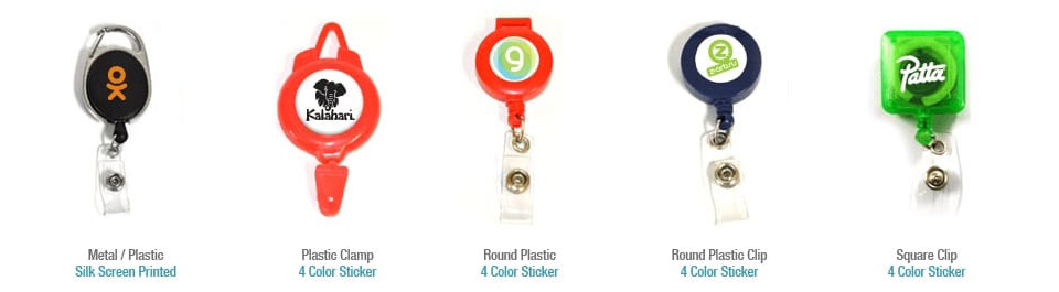 assortment of badge reels